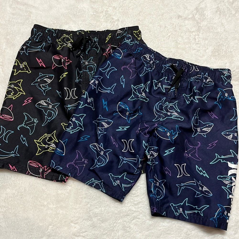 Two boys Hurley bathing suits